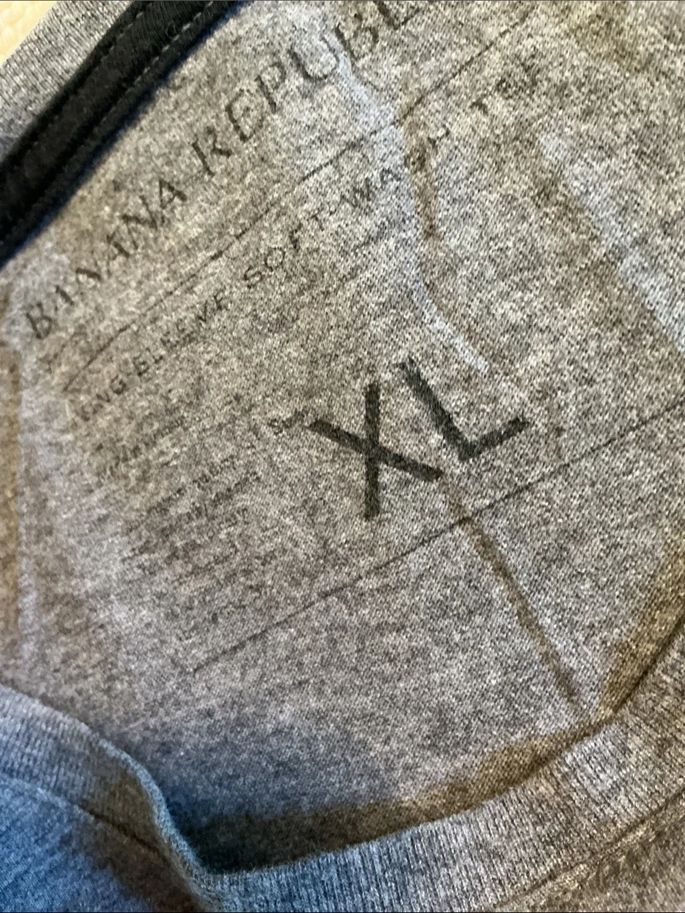 Banana Republic Heather Gray Crew Neck Long Sleeve Top